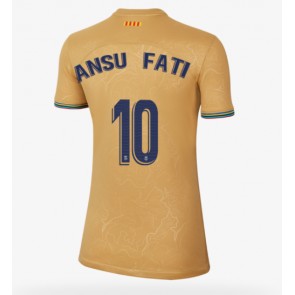 Barcelona Ansu Fati #10 Bortedrakt Kvinner 2022-23 Kortermet